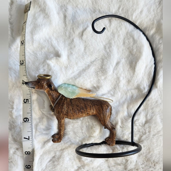 Greyhound/Whippet Angel with Halo Hanging Ornament with stand - Picture 4 of 15